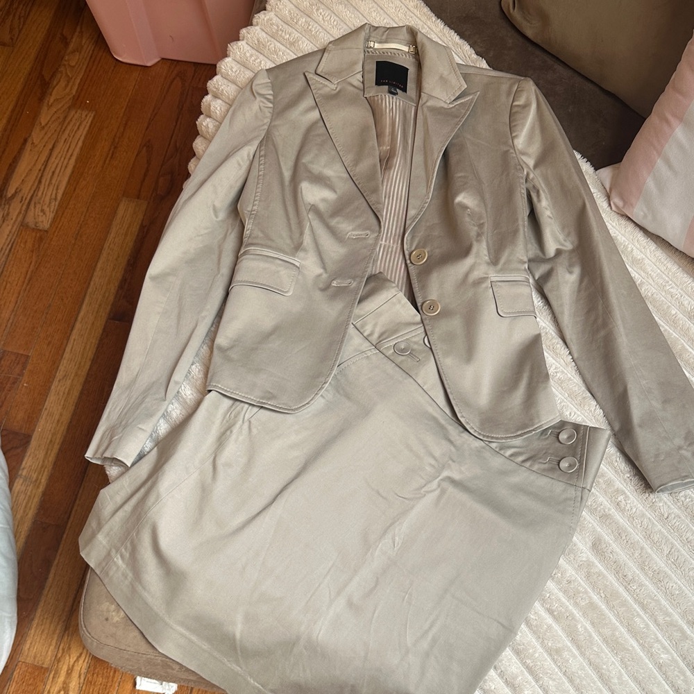 The Limited Women's Two-Piece Blazer and Skirt Set - Light Beige